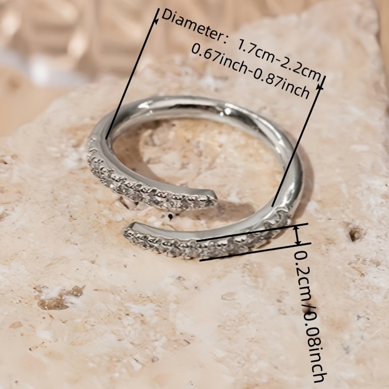 Women's Spiral Wrap Open Band Ring with Synthetic Cubic Zirconia